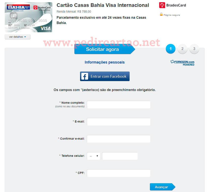 Como solicitar o Cartão de crédito Casas Bahia
