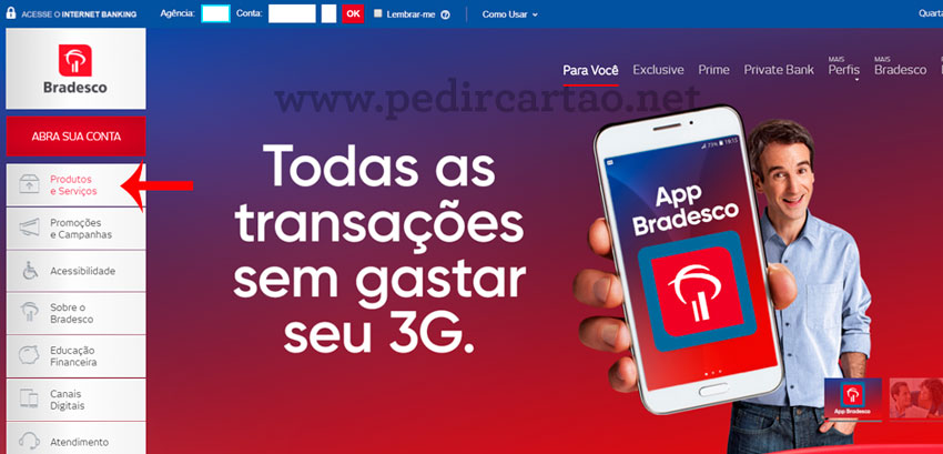 Como solicitar Cartão de crédito Bradesco