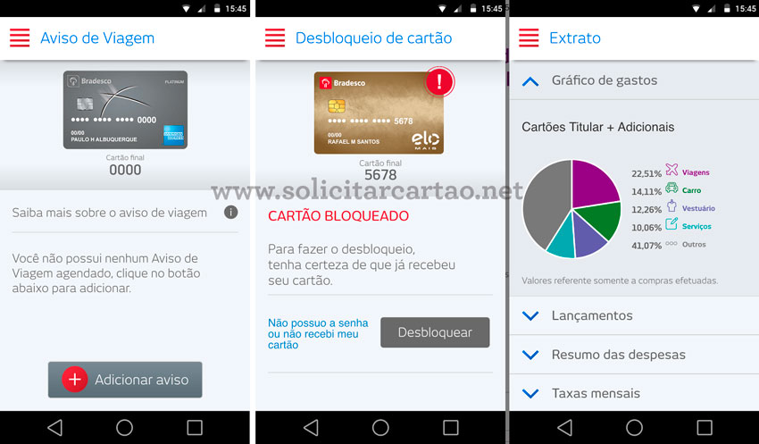 Aplicativo Bradesco Cartões