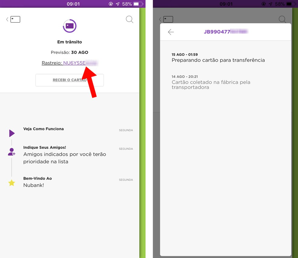como rastrear seu cartão nubank passo a passo
